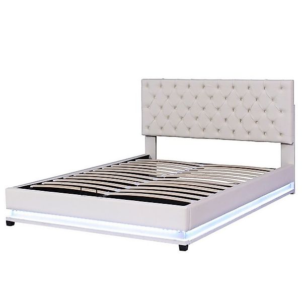 OKWISH Polsterbett Doppelbett Stauraumbett Bett mit Lattenrost ohne Matratz günstig online kaufen