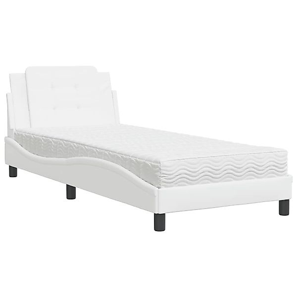 vidaXL Bettgestell ohne Matratze Zadar Weiß 100x200 cm Kunstleder 3208846 günstig online kaufen