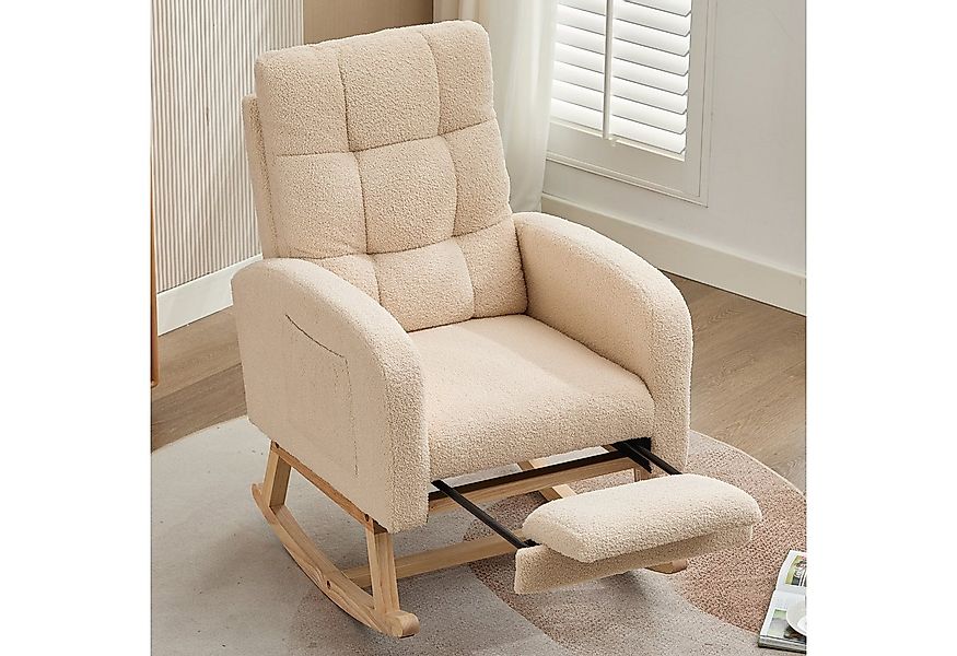 STILVORA Schaukelstuhl mit versteckten Beinstützen,Schaukelsessel mit Armle günstig online kaufen