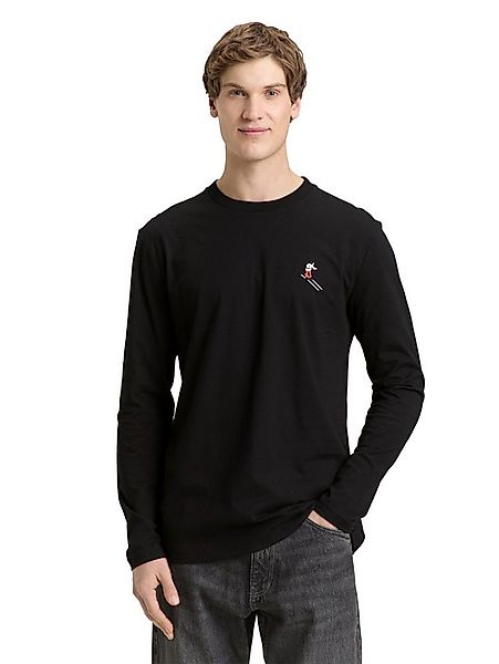 TOM TAILOR Denim Langarmshirt mit Logo-Stickerei auf der Brust günstig online kaufen