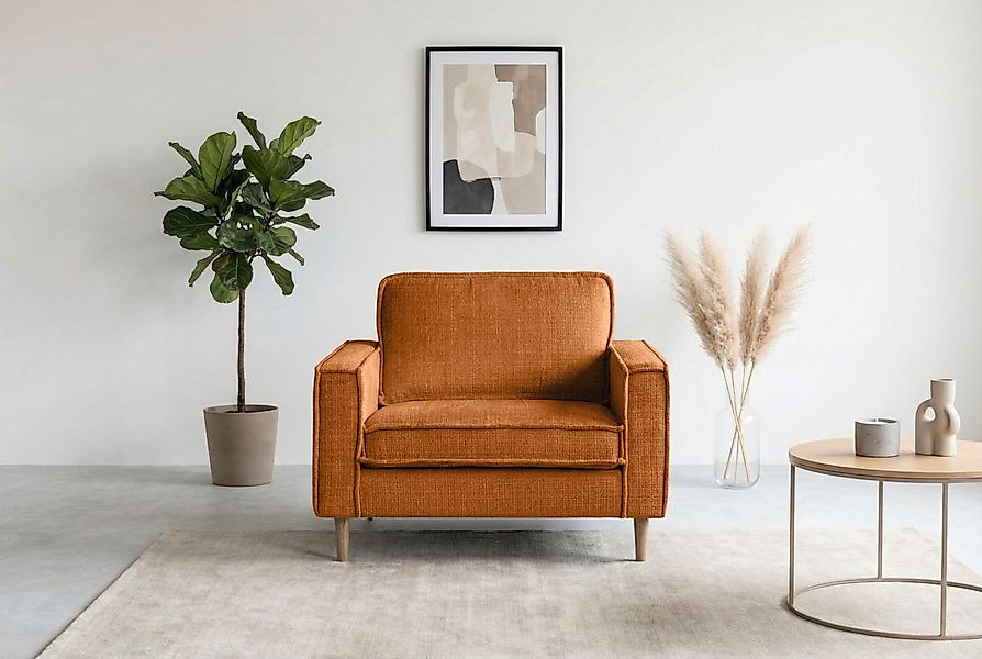 Home affaire Loveseat »Pinto Skandi 105 cm, Chenille, Struktur« mit Keder, günstig online kaufen