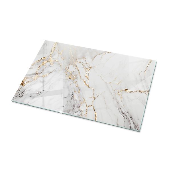 Tulup Tischplatte Edler Marmor mit Adern Gartentischplatte 100x70 cm Weiß T günstig online kaufen