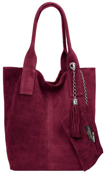 Caspar Schultertasche große Wildleder Shopper Damen günstig online kaufen
