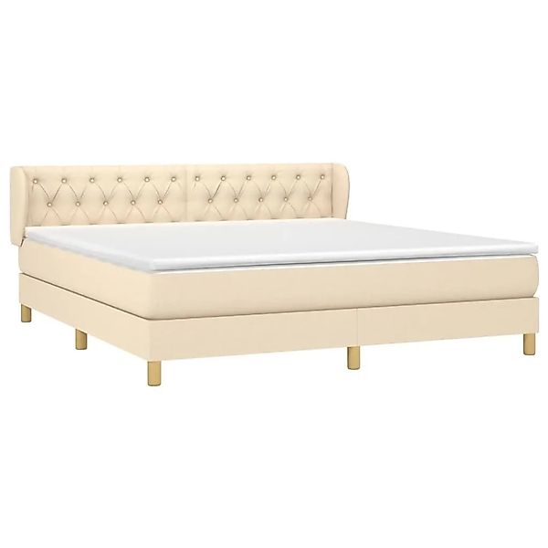 vidaXL Boxspringbett mit Matratze Creme 160x200 cm Stoff 3127058 günstig online kaufen