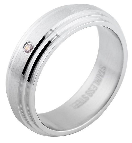 AKZENT Fingerring Levin Edelstahl silber Damen, Damen Ring günstig online kaufen