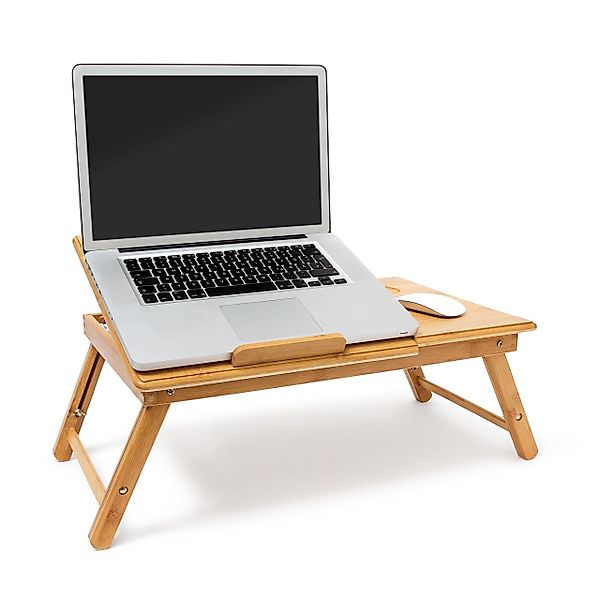 relaxdays Laptoptisch Bambus Betttablett mit Leseklappe günstig online kaufen