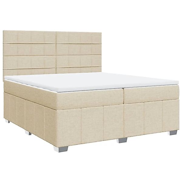 vidaXL Boxspringbett mit Matratze Creme 200x200 cm Stoff 3291780 günstig online kaufen