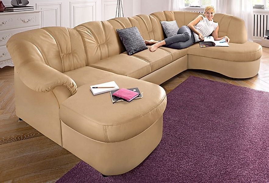 DOMO collection Wohnlandschaft »Flores auch in Leder-Bezug, B/T/H: 293/180/ günstig online kaufen