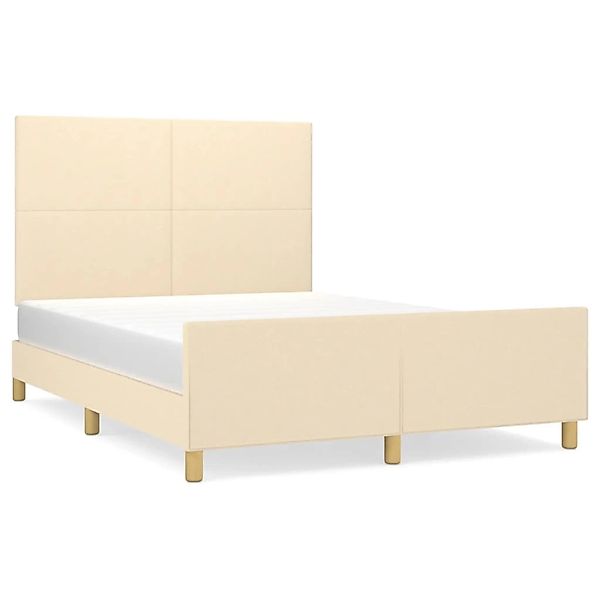vidaXL Bettgestell mit Kopfteil Creme 140x190 cm Stoff Modell 41369836 günstig online kaufen