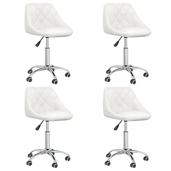 vidaXL Esszimmerstühle 4 Stk Drehbar Weiß Kunstleder 3088665 günstig online kaufen