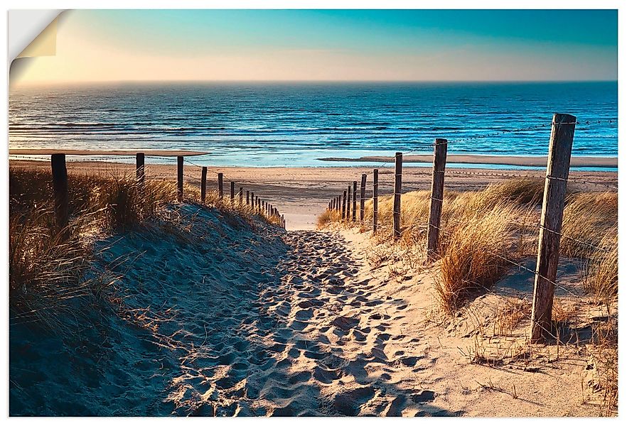 Artland Wandbild Weg zum Nordseestrand Sonnenuntergang, günstig online kaufen