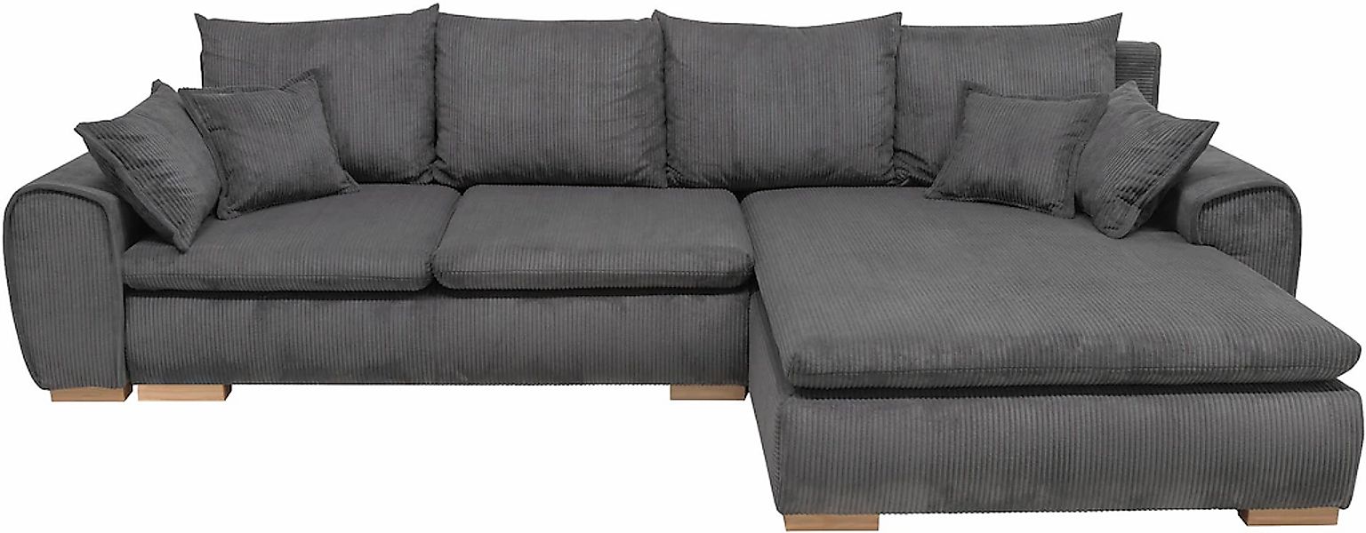 Home affaire Ecksofa »Katja L-Form«, Cord Bezug, inkl. Schlaffunktion und S günstig online kaufen