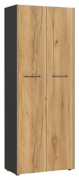 Vito Aktenschrank Büroschrank PODIUM, B 75 x H 196 cm, Graphit Dekor, Navar günstig online kaufen