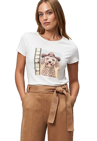 Zero Kurzarmshirt Damen T-Shirt mit Hundemotiv günstig online kaufen