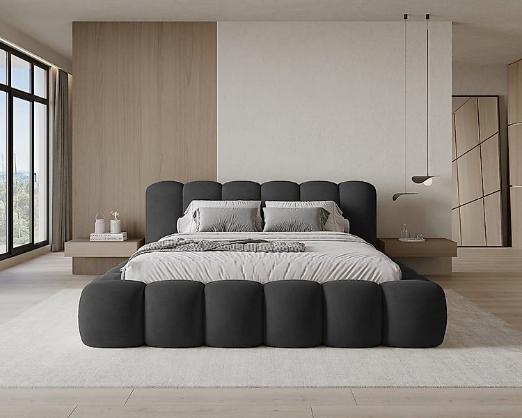 Chilly Möbel Polsterbett Stone Samt Stoff 160x200 cm mit Stauraum Velluto 2 günstig online kaufen