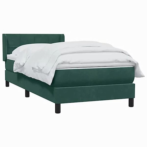 vidaXL Bett Boxspringbett mit Matratze Dunkelgrün 90x210 cm Samt günstig online kaufen