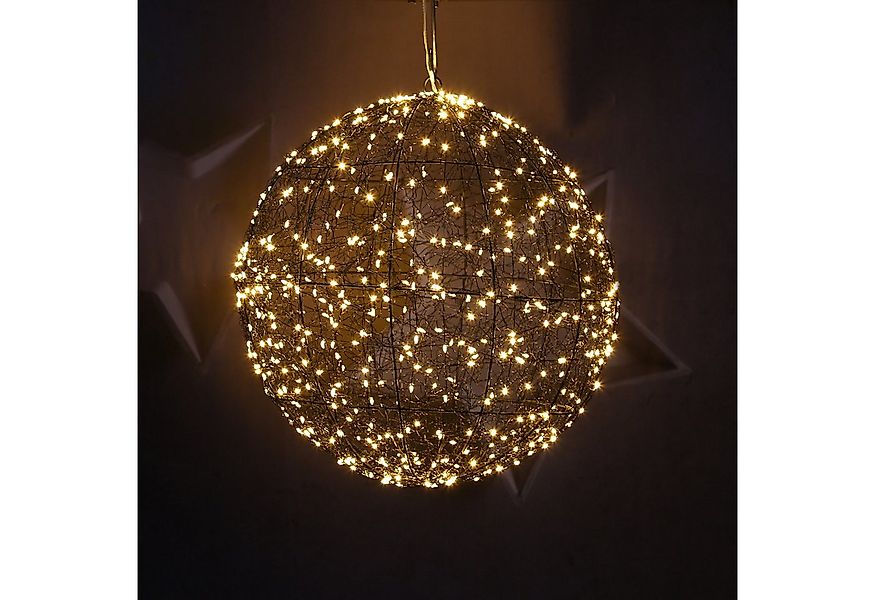 MARELIDA LED Kugelleuchte LED Drahtkugel Leuchtkugel 38cm 600LED Lichtkugel günstig online kaufen