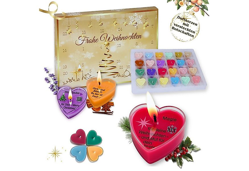 Lucadeau Adventskalender Duftkerzen mit 24 Düften & Botschaften - Geschenke günstig online kaufen