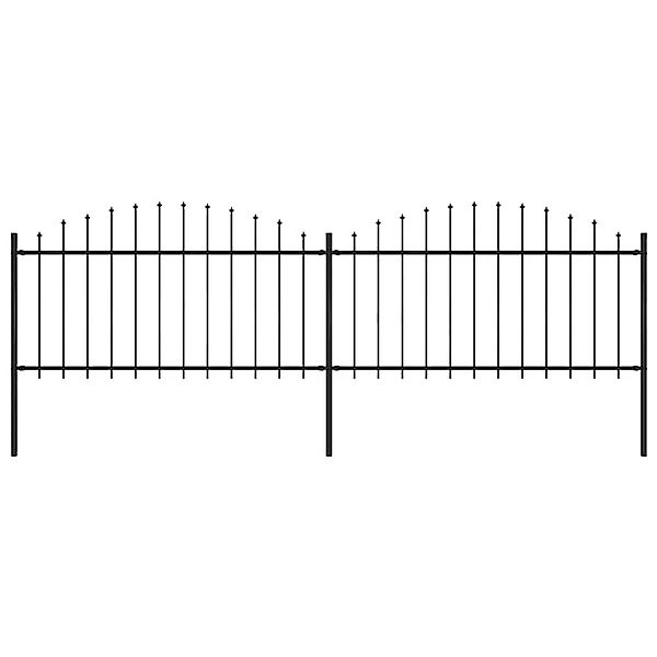 vidaXL Gartenzaun mit Speerspitze Stahl 359 x 150 cm Schwarz 277731 günstig online kaufen