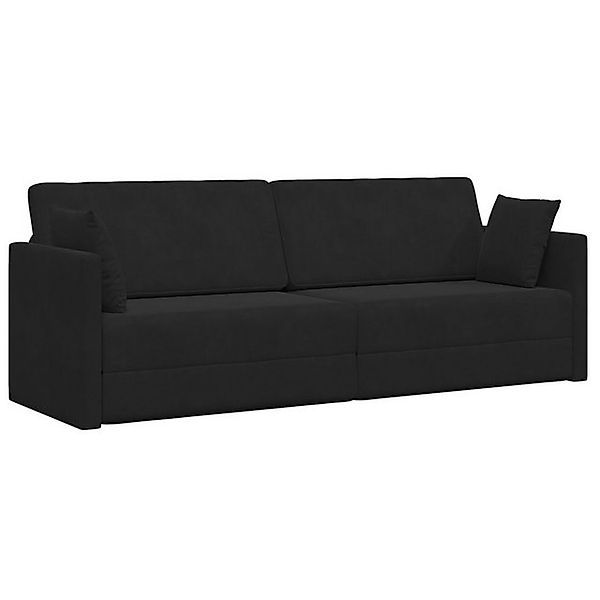 vidaXL Sofa Boden Sofabett 2-in-1 Schwarz 213x144x60 cm, 1 Teile günstig online kaufen