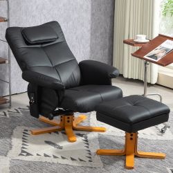 HOMCOM Massagesessel mit Hocker, Seitentasche, Stauraum, günstig online kaufen