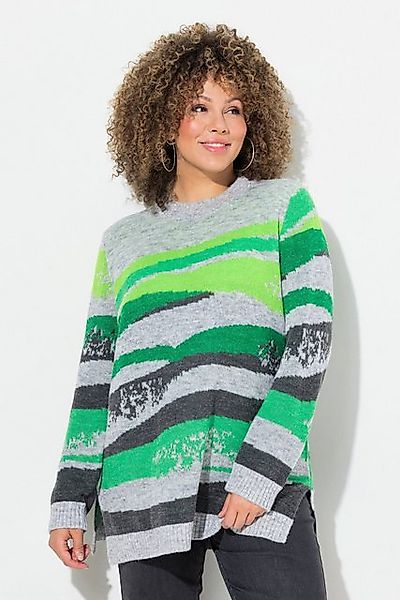 Ulla Popken Strickpullover Pullover Strickmuster Rundhals Langarm günstig online kaufen