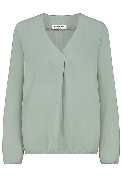 SUBLEVEL Blusenshirt Elegantes Design, V-Ausschnitt, Langarm, Faltenakzent günstig online kaufen
