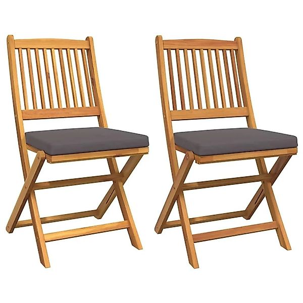 vidaXL Klappstuhl mit Kissen 2 Stk Braun Massivholz Akazie 42000954 günstig online kaufen