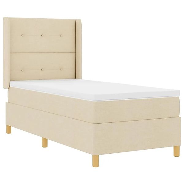 vidaXL Boxspringbett mit Matratze Creme 140 x 190 cm Stoff 3343670 günstig online kaufen