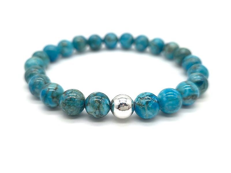 NAHLE Perlenarmband Echter Türkis mit 925 Silberperle Naturstein Armband (i günstig online kaufen