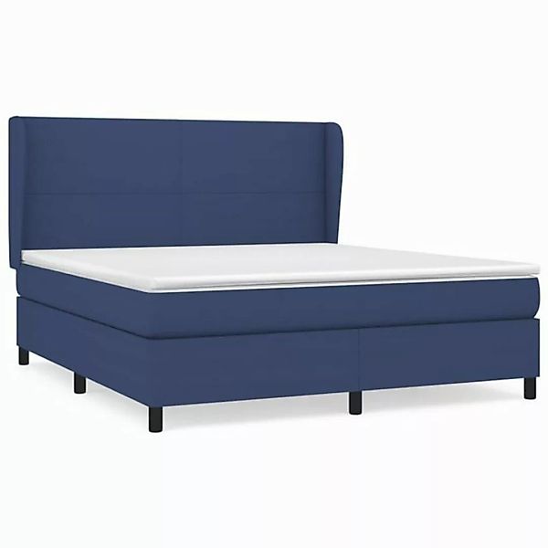 vidaXL Boxspringbett Boxspringbett mit Matratze Blau 180x200 cm Stoff Bett günstig online kaufen