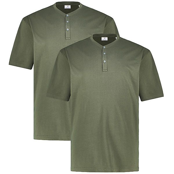 Pfundskerl Doppelpack Shirt mit Serafinokragen Farbe oliv Größe: 6XL günstig online kaufen