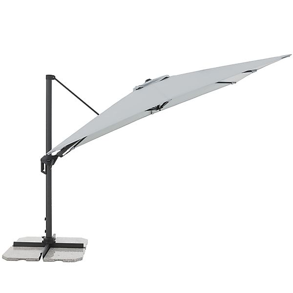 Doppler Ampelschirm 310 cmx 210 cm Hellgrau mit Kurbelmechanik günstig online kaufen