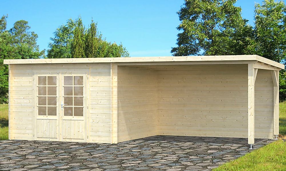 Palmako Gartenhaus "Ella", (Set), 8,7+10,0 m², mit Anbaudach günstig online kaufen
