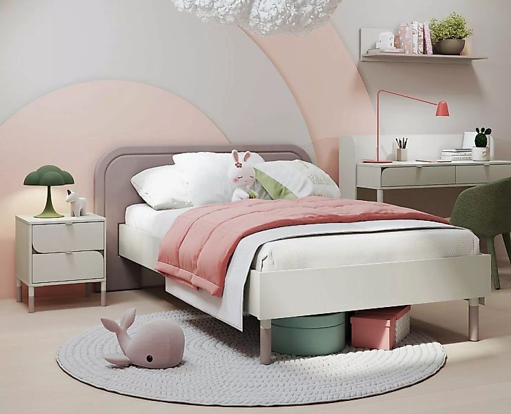 Compleo Jugendbett JUNA, großes Bett für Mädchen auf hohen Beinen 155x209 günstig online kaufen