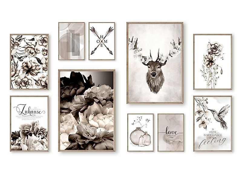 homestyle-accessoires Poster BILDERWAND Set Bilder DAS SCHÖNSTE AN ZUHAUSE. günstig online kaufen