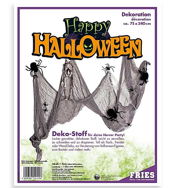 Fries Stoff XXL Horror Deko Stoff Halloween Spinnen 240 cm x 75 cm Wand Tis günstig online kaufen