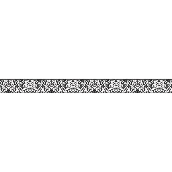 Bricoflor Barock Tapetenborte in Schwarz Weiß Selbstklebende Tapetenbordüre günstig online kaufen