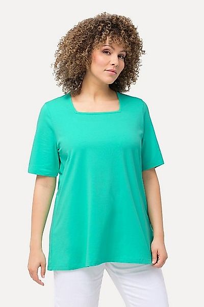 Ulla Popken T-Shirt T-Shirt A-Linie Carré-Ausschnitt günstig online kaufen