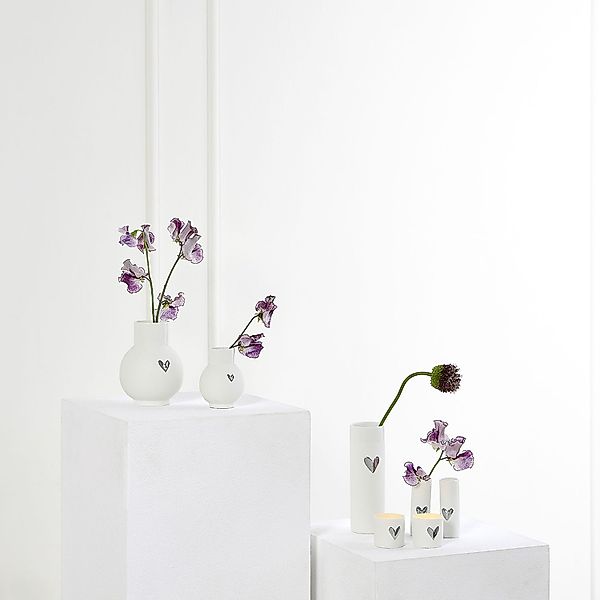 Räder Design Dekovase Kugelvase Herz Silber günstig online kaufen