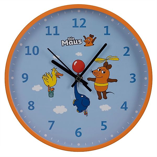 DieMaus Kinderwanduhr Elefant-Motiv Ø 25 cm Blau günstig online kaufen