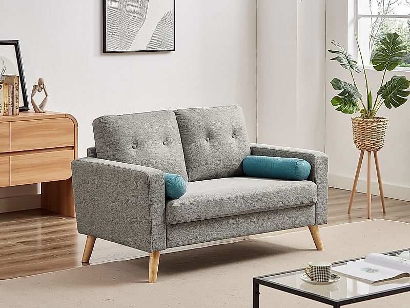 Sofa 2-Sitzer - Stoff - Grau - TATUM günstig online kaufen