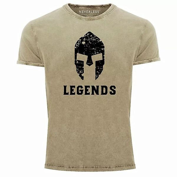 Neverless Print-Shirt Cooles Angesagtes Herren T-Shirt Sparta Legends Used günstig online kaufen