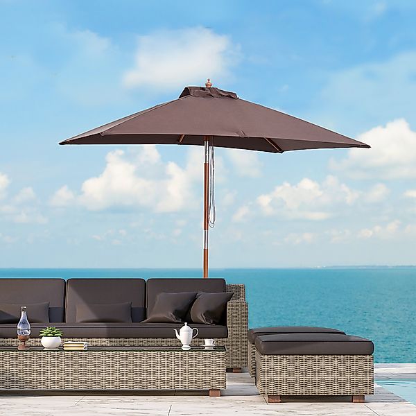 Outsunny Sonnenschirm knickbar Gartenschirm 200 x 150 cm 3-stufig einstellb günstig online kaufen