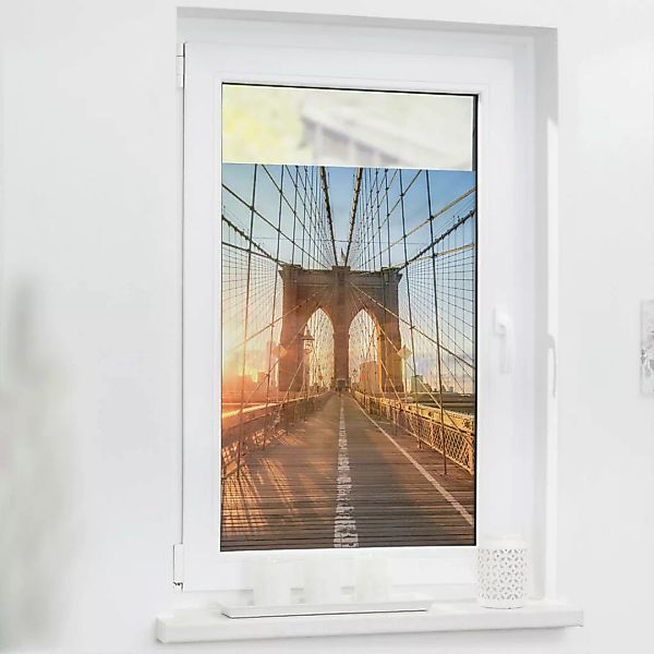 LICHTBLICK Fensterfolie Brooklyn Bridge orange B/L: ca. 100x130 cm günstig online kaufen