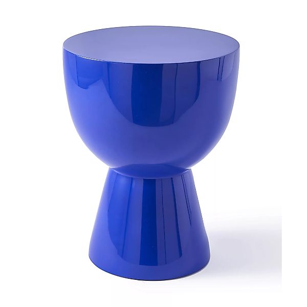pols potten - Tam Tam Hocker - dunkelblau/lackiert/H 46cm x Ø 35,5cm günstig online kaufen