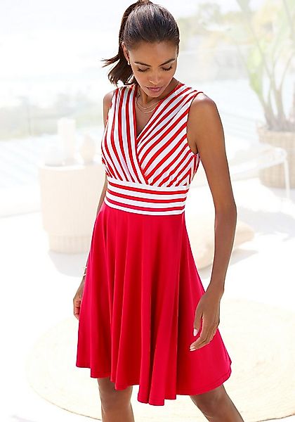 LASCANA Sommerkleid in Wickeloptik, Strandkleid, maritim günstig online kaufen