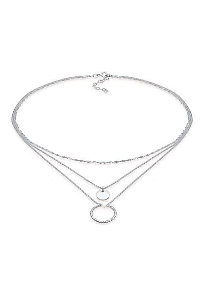 Elli Gliederkette Layer Plättchen Kreis Gedreht günstig online kaufen