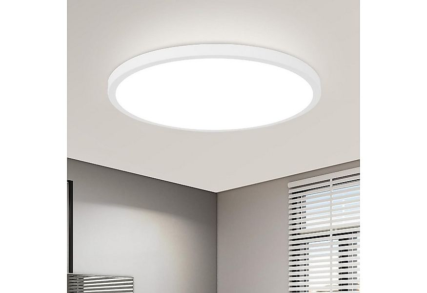 Nettlife LED Panel Deckenlampe Flach Rund Flurlampe Weiß Küchelampe 18/24W, günstig online kaufen