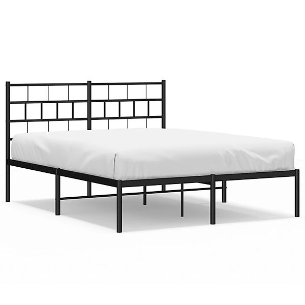 vidaXL Bettgestell mit Kopfteil Metall Schwarz 135x190 cm Modell 151897667 günstig online kaufen